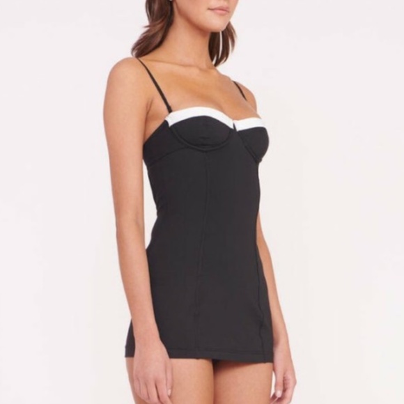 NWT Staud Maeve Swim Dress - Blk/Whit - Picture 4 of 10